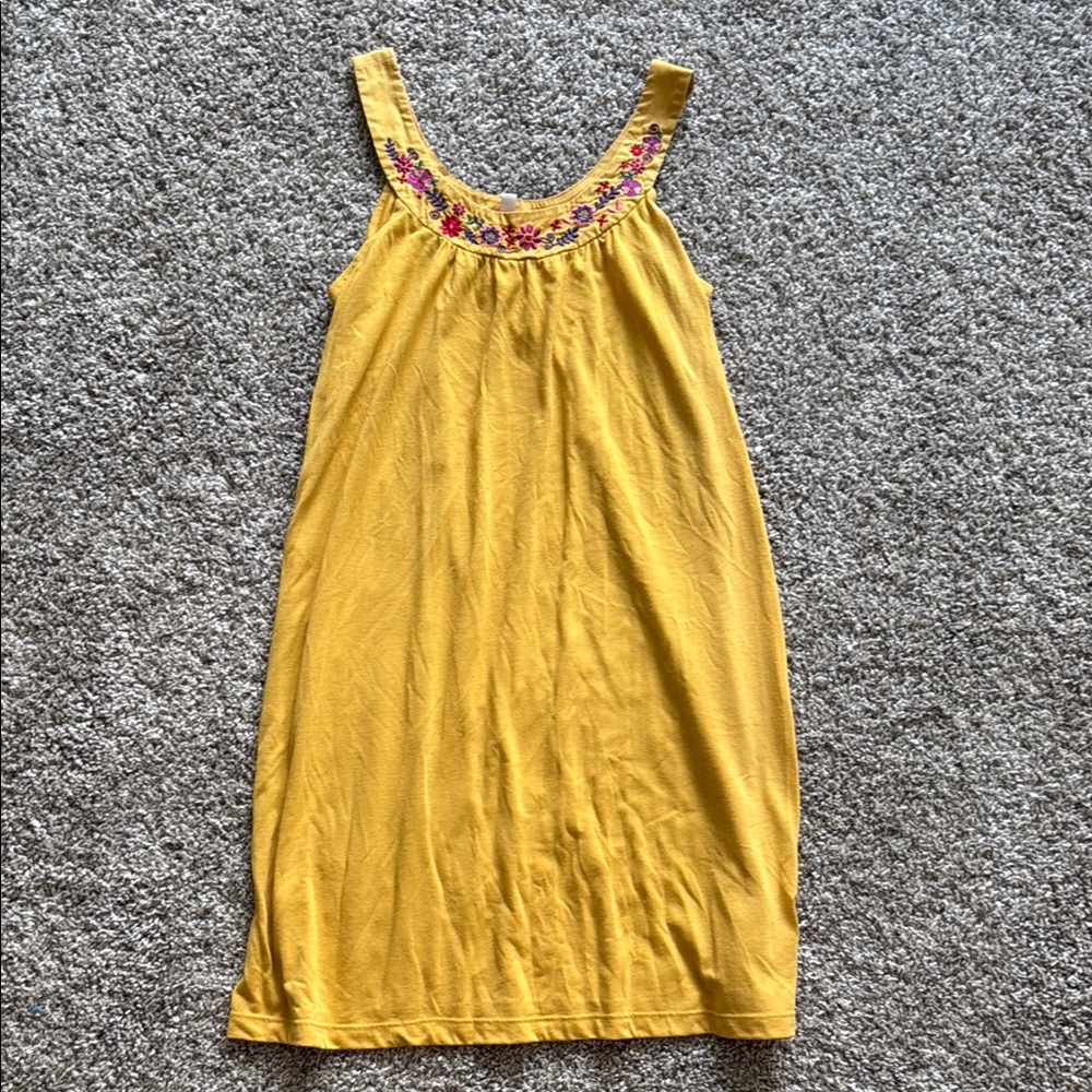 Xhilaration Yellow Dress with Floral Details